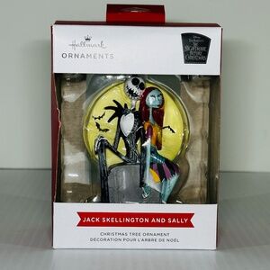 Nightmare Before Christmas Jack Skellington & Sally With Moon Hallmark Disney